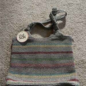 The Sak Striped Knit Shoulder Bag - Gray, Red, Green